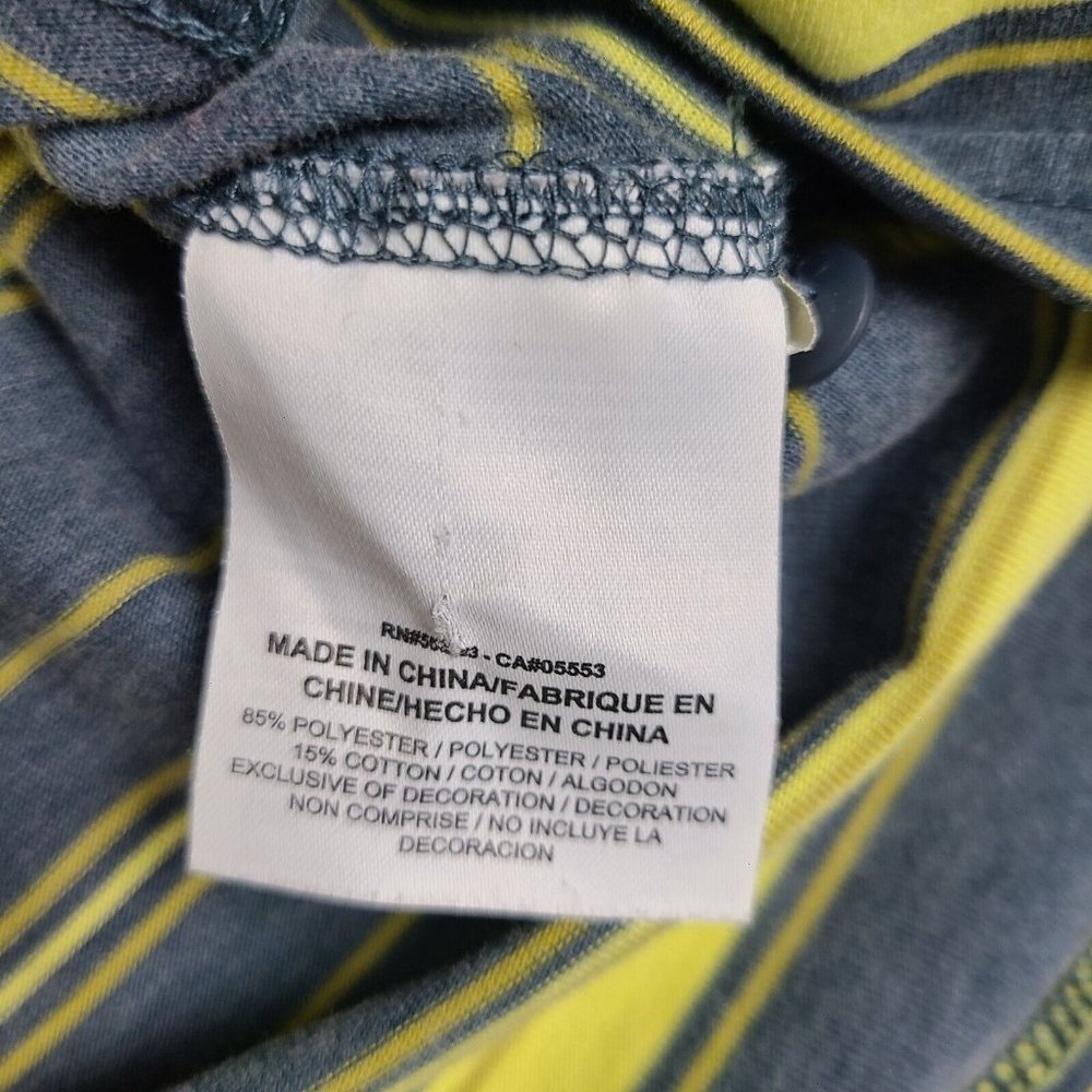 Nike Dri-Fit Tennis Polo Shirt‎ Mens Size X-Large Yellow Grey Striped Pullover - Picture 7 of 10